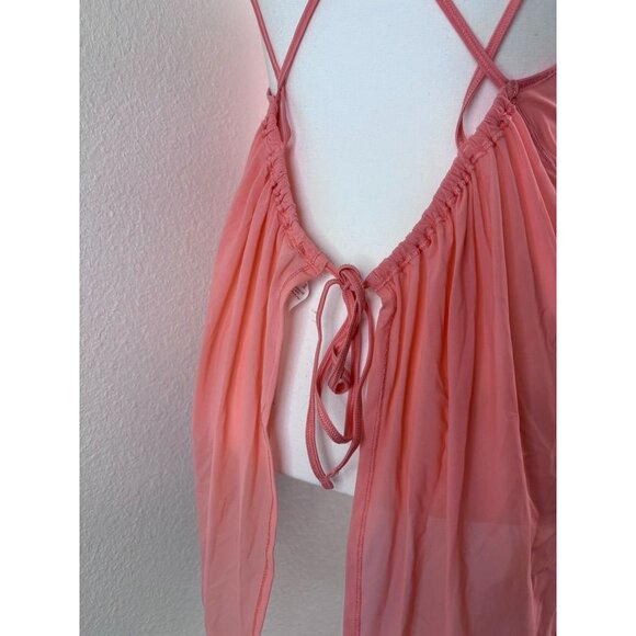 Lululemon women's 10 such a cinch tank in light coral mesh strappy back stretch - Picture 6 of 9